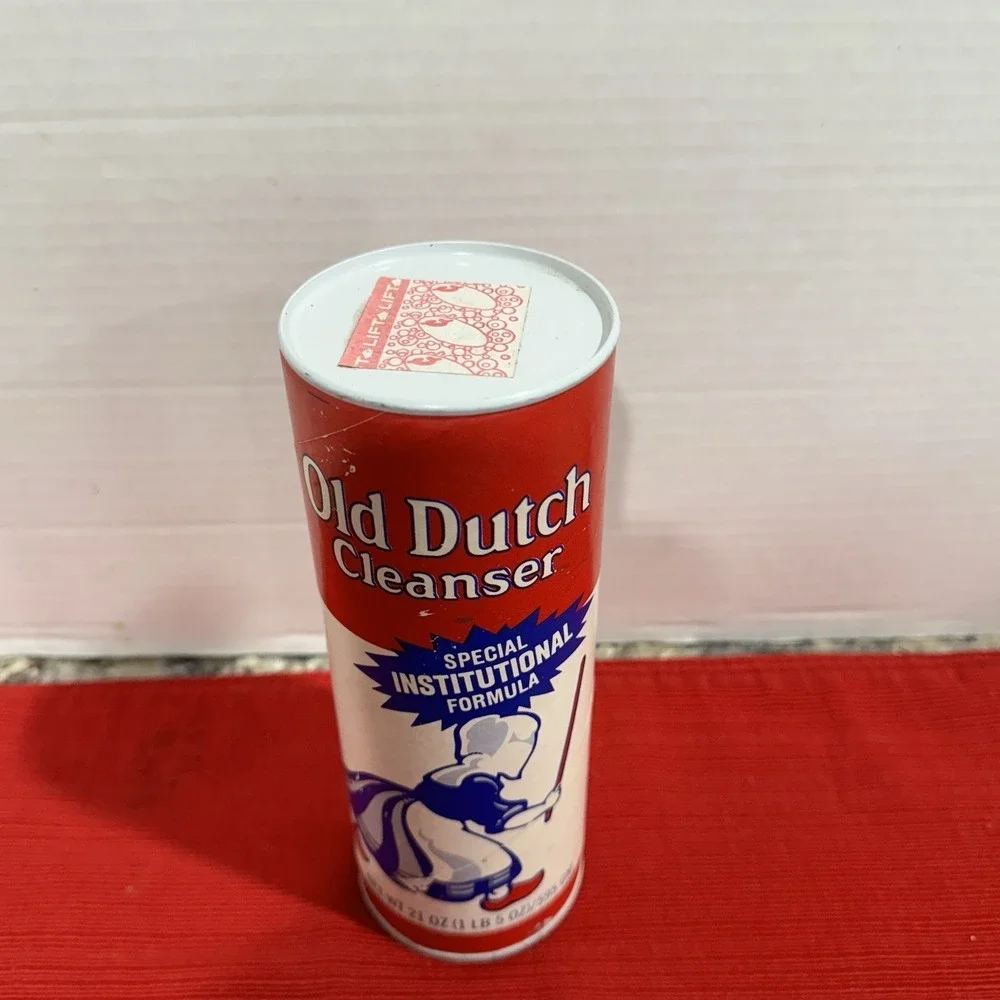 Vintage 1940s Old Dutch Cleanser Tin Carboard Cleaning Advertising Can‎ NOS FULL
